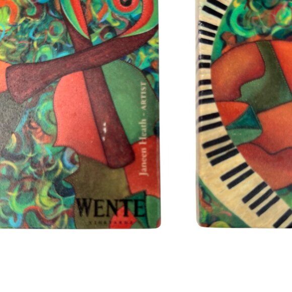 Marble Stone Coasters Set of 2 Wente Vineyards Janeen Heath Art Made in USA - Picture 3 of 9